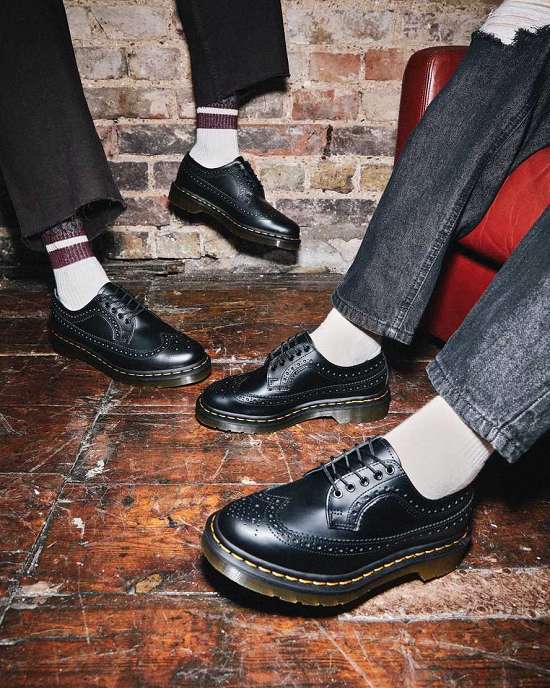 Zapatos Negros Dr. Martens 3989 Smooth Brogue Mujer Negros MX-81425